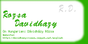 rozsa davidhazy business card